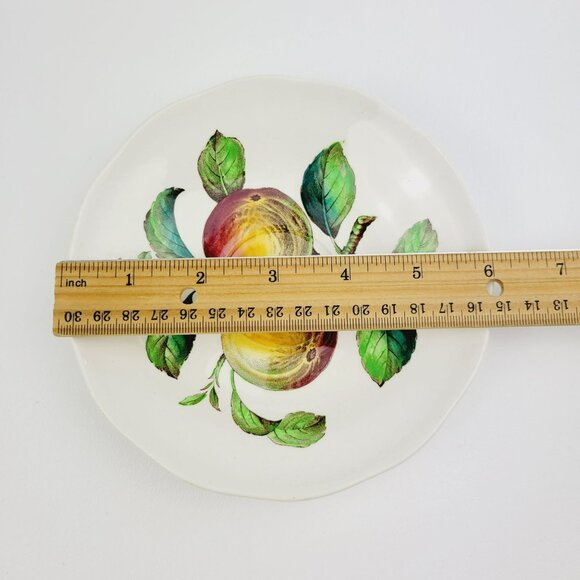 Vintage Spode Apple Teacup & Saucer Red & Green Fruit c1960s England Fall Decor - Picture 10 of 13